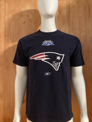 REEBOK "NEW ENGLAND PATRIOTS" SUPER BOWL XXXIX NFL FOOTBALL Graphic Print Adult T-Shirt Tee Shirt M MD Medium Dark Blue Shirt