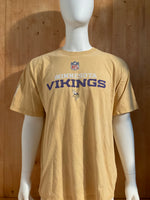 REEBOK "MINNESOTA VIKINGS" NFL FOOTBALL Graphic Print Adult T-Shirt Tee Shirt XL Xtra Extra Large Yellow Shirt