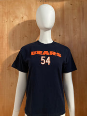 REEBOK "BRIAN URLACHER" CHICAGO BEARS 54 NFL FOOTBALL Graphic Print Unisex Kids Youth T-Shirt Tee Shirt L Large Lrg Dark Blue Shirt