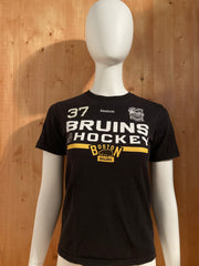 REEBOK "BOSTON BRUINS"PATRICE BERGERON 37 NHL HOCKEY Graphic Print Kids Youth Unisex T-Shirt Tee Shirt M Medium MD Black Shirt