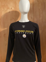REEBOK "PITTSBURGH STEELERS" NFL FOOTBALL Graphic Print Kids Youth Unisex T-Shirt Tee Shirt M Medium MD Black Long Sleeve Shirt