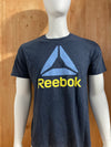 REEBOK Graphic Print Adult T-Shirt Tee Shirt L Lrg Large Heather Blue Shirt