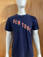 REEBOK "MATS ZUCCARELLO" NEW YORK RANGERS #36 NHL HOCKEY 85TH ANNIVERSARY Graphic Print Adult T-Shirt Tee Shirt L Lrg Large Dark Blue Shirt 2011
