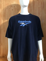 REEBOK Graphic Print Adult T-Shirt Tee Shirt 2XL XXL Dark Blue Shirt