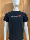 REEBOK "FEEL THE LOVE" Graphic Print Adult T-Shirt Tee Shirt M MD Medium Black Shirt