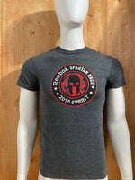 REEBOK "SPARTAN RACE 2015 SPRINT" TRIFECTA QUALIFIER FINISHER Graphic Print Adult T-Shirt Tee Shirt XS Extra Xtra Small Dark Gray Shirt