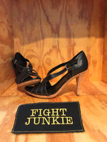 LAUREN RALPH LAUREN Women's Size 8.5M Leather Open Toe 4 Inch High Heel Stiletto Shoes Black