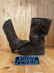 SKECHERS SKETCHERS SKCH+3 Womens Size 7 Suede Faux Fur Lined Hidden Wedge Boots Brown 48110