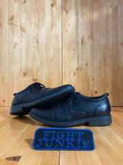 SKECHERS SKETCHERS BREGMAN SELONE Men's Size 8.5 Leather Oxford Dress Shoes Sneakers Triple Black 66402