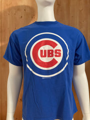 STITCHES CHICAGO CUBS 2005 Graphic Print Adult L Large Lrg Blue T-Shirt Tee Shirt