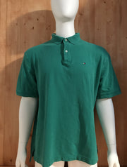 TOMMY HILFIGER Polo Adult T-Shirt Tee Shirt XXL 2XL Solid Green 2010 Shirt
