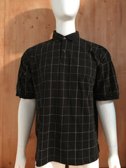 TOMMY HILFIGER VTG 90s CREST Adult T-Shirt Tee Shirt XL Extra Large Xtra Lrg Checker Checkered Shirt