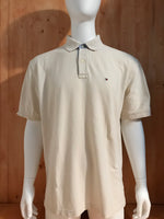 TOMMY HILFIGER Adult T-Shirt Tee Shirt XL Extra Large Xtra Lrg Cream 2005 Polo Shirt