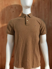 TOMMY HILFIGER CUSTOM FIT Adult T-Shirt Tee Shirt L Large Lrg Brown 2016 Polo Shirt