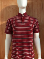 TOMMY HILFIGER Adult T-Shirt Tee Shirt L Large Lrg Striped Stripe Maroon 2007 Polo Shirt