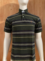 TOMMY HILFIGER VINTAGE VTG CREST LOGO 2001 Adult T-Shirt Tee Shirt M Medium MD Striped Stripe Polo Shirt