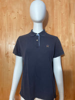 TOMMY HILFIGER VINTAGE VTG 90s CREST LOGO Adult T-Shirt Tee Shirt L Large Lrg Dark Blue Polo Shirt