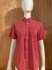 TOMMY HILFIGER CUSTOM FIT Adult T-Shirt Tee Shirt S Small SM Red Plaid 2010 Short Sleeve Shirt