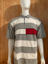 TOMMY HILFIGER Adult T-Shirt Tee Shirt XXL 2XL Gray Striped 2005 Polo
