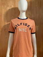TOMMY HILFIGER "NYC" Graphic Print Kids Youth Unisex T-Shirt Tee Shirt XL Xtra Extra Large 2014 Peach Shirt