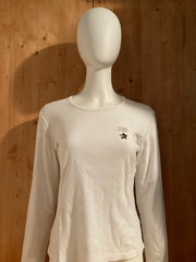 TOMMY HILFIGER JEANS VINTAGE VTG 2001 Adult T-Shirt Tee Shirt M MD Medium White Long Sleeve Shirt