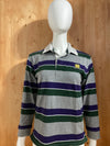 TOMMY HILFIGER EMBROIDERED LOGO Adult Women T-Shirt Tee Shirt M MD Medium Striped Long Sleeve Shirt 2006
