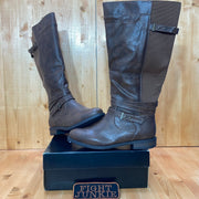 TORRID Multi Strap Gore Tall Women Size 9.5W 1.5 Inch Flat Boots Brown