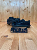 VANS OFF THE WALL Kids Size 1 Old Skool Suede & Canvas Shoes Sneakers Triple Black 721356