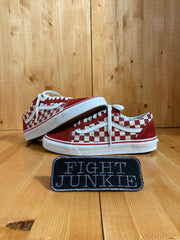 VANS OLD SKOOL Men's Size 9 Low Top Fabric Checkerboard Shoes Sneakers Red & White 721278
