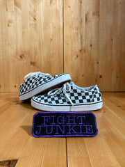 VANS AUTHENTIC CHECKERBOARD Womens Size 6.5 Low Top Fabric Shoes Sneakers White & Black 721356