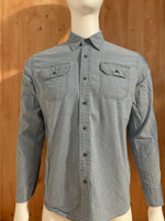 WRANGLER COMFORT FLEX Adult T-Shirt Tee Shirt M Medium MD Denim Blue Long Sleeve Shirt