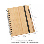 Eco Friendly Recycled Bamboo 70 Page Notebook With Pen