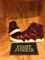 RARE! SUPRA STEVE AOKI Men's Size 10.5 Leather Buckle Shoes Sneakers Burgundy