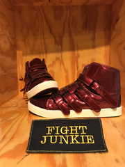 RARE! SUPRA STEVE AOKI Men's Size 10.5 Leather Buckle Shoes Sneakers Burgundy 